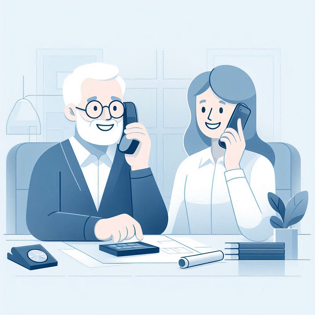 Two advisors on a call reviewing business plans